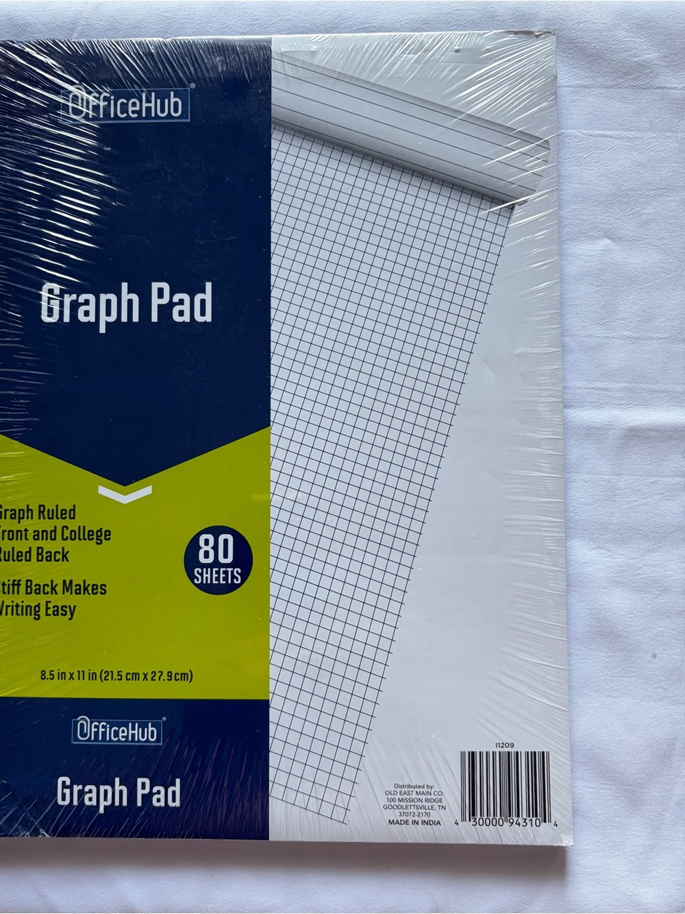New OffiiceHub Graph Pad 80 8.5x11 Sheets Graph Ruled Font College Ruled Back